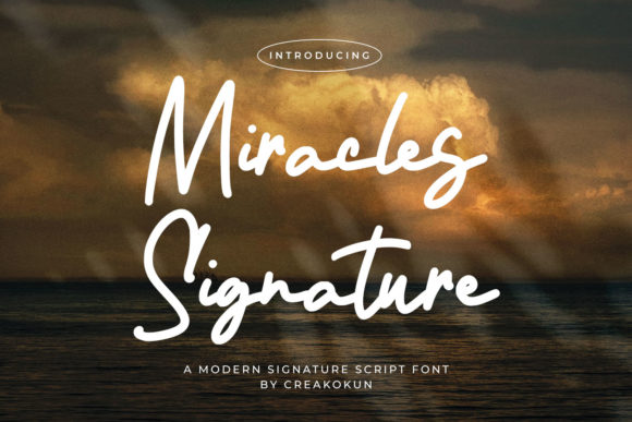 Miracles Signature: A Modern Script Font for Editorial Design
